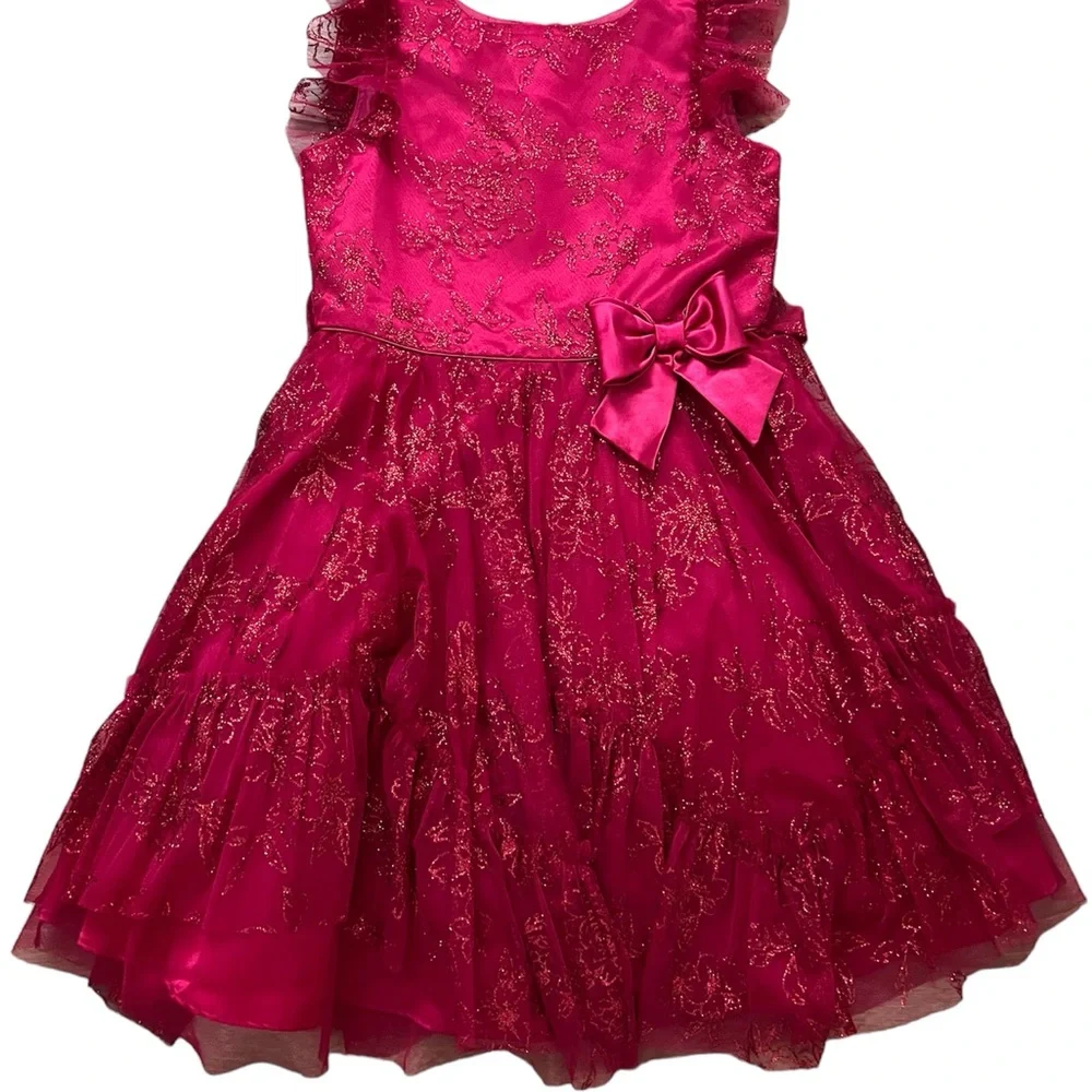 ❌SOLD❌ NWT Jona Michelle Red Glitter Party Dress - Picture 4 of 8